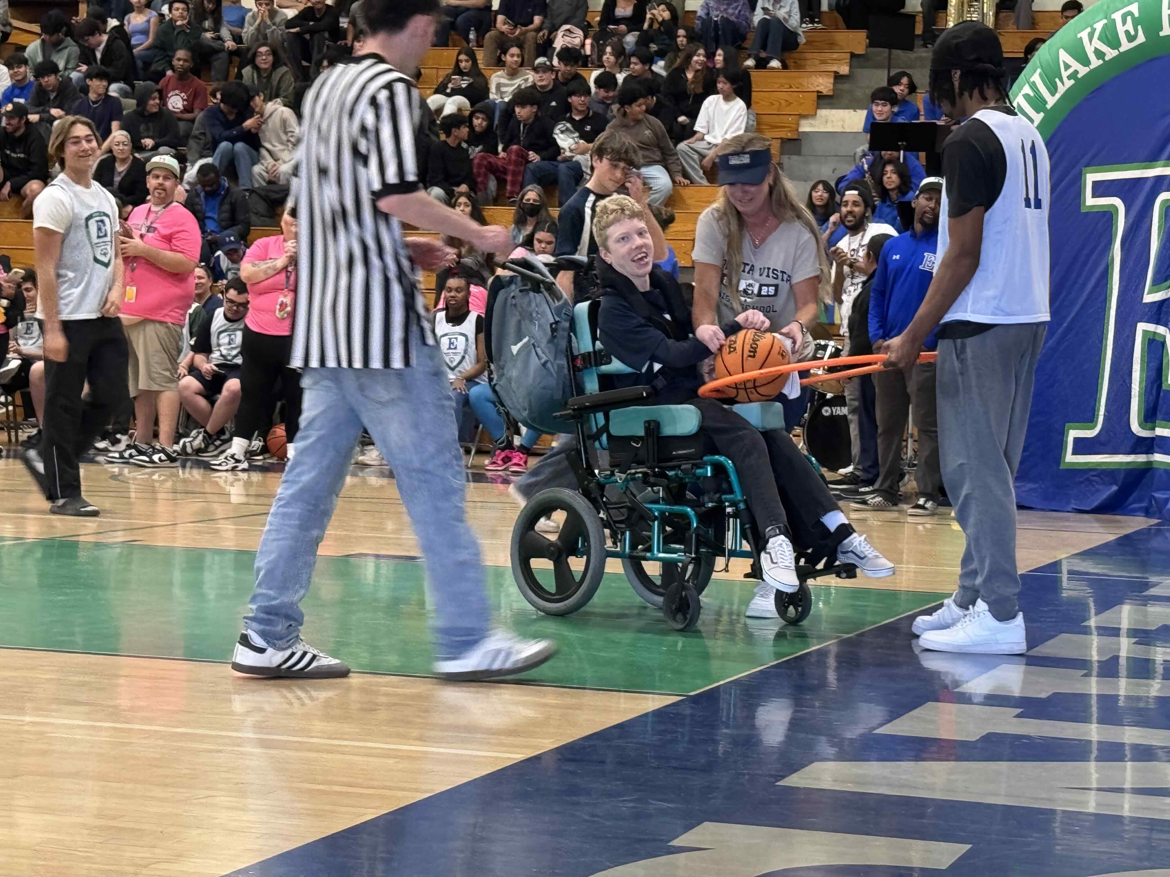Adaptive sports athletes playing basketball